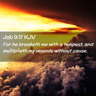 Picture 02 - Job 9:17 KJV - For he breaketh me with a tempest, and - Bible Verse Picture