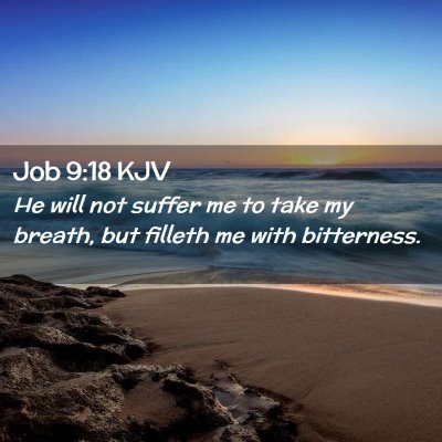 Picture 02 - Job 9:18 KJV - He will not suffer me to take my breath, but - Bible Verse Picture