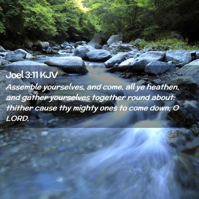 Picture 02 - Joel 3:11 KJV - Assemble yourselves, and come, all ye heathen, - Bible Verse Picture