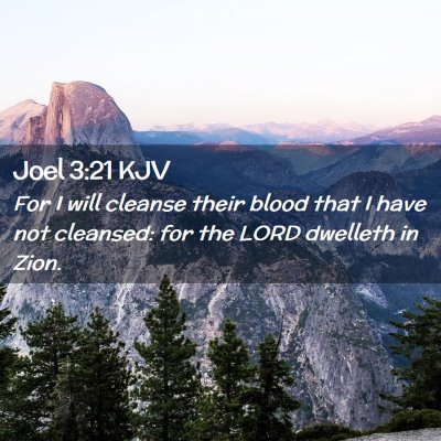 Picture 02 - Joel 3:21 KJV - For I will cleanse their blood that I have not - Bible Verse Picture
