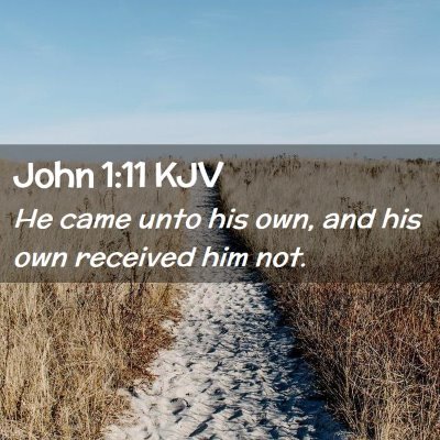 Picture 02 - John 1:11 KJV - He came unto his own, and his own received him - Bible Verse Picture