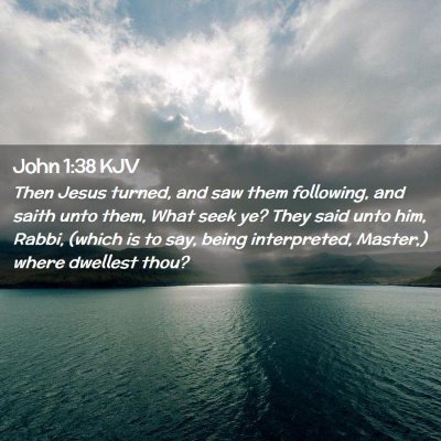 Picture 02 - John 1:38 KJV - Then Jesus turned, and saw them following, and - Bible Verse Picture