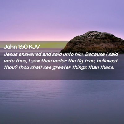 Picture 02 - John 1:50 KJV - Jesus answered and said unto him, Because I said - Bible Verse Picture