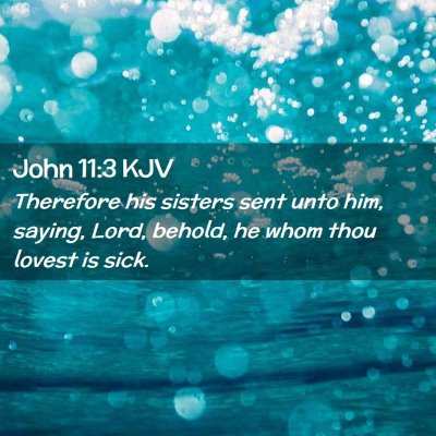 Picture 02 - John 11:3 KJV - Therefore his sisters sent unto him, saying, - Bible Verse Picture
