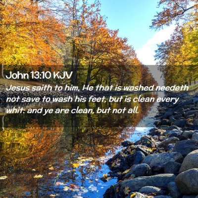 Picture 02 - John 13:10 KJV - Jesus saith to him, He that is washed needeth not - Bible Verse Picture