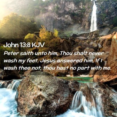 Picture 02 - John 13:8 KJV - Peter saith unto him, Thou shalt never wash my - Bible Verse Picture