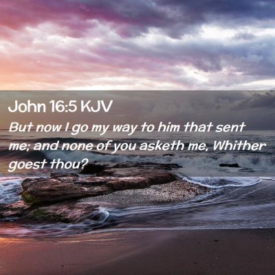 Picture 02 - John 16:5 KJV - But now I go my way to him that sent me; and none - Bible Verse Picture
