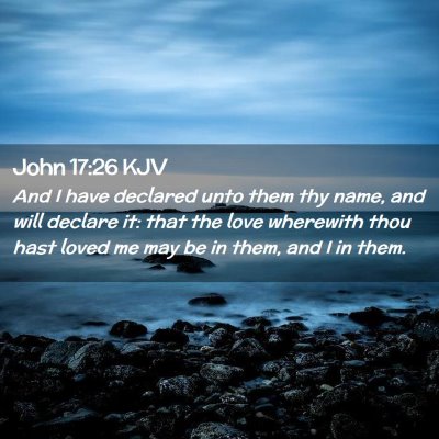 Picture 02 - John 17:26 KJV - And I have declared unto them thy name, and will - Bible Verse Picture