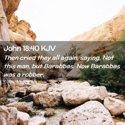 Picture 02 - John 18:40 KJV - Then cried they all again, saying, Not this man, - Bible Verse Picture