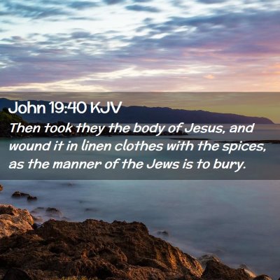 Picture 02 - John 19:40 KJV - Then took they the body of Jesus, and wound it in - Bible Verse Picture