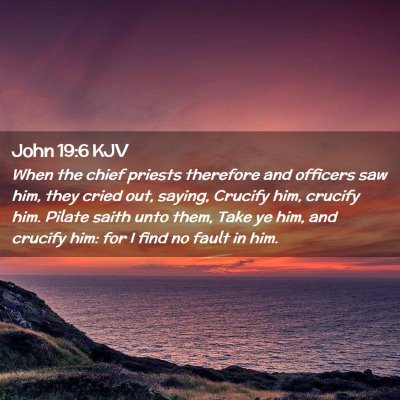 Picture 02 - John 19:6 KJV - When the chief priests therefore and officers saw - Bible Verse Picture