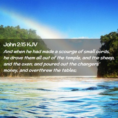 Picture 02 - John 2:15 KJV - And when he had made a scourge of small cords, he - Bible Verse Picture