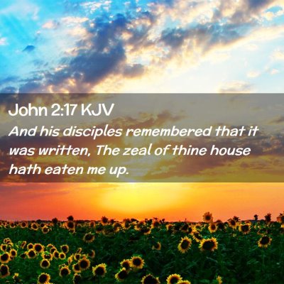 Picture 02 - John 2:17 KJV - And his disciples remembered that it was written, - Bible Verse Picture