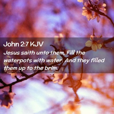 Picture 02 - John 2:7 KJV - Jesus saith unto them, Fill the waterpots with - Bible Verse Picture
