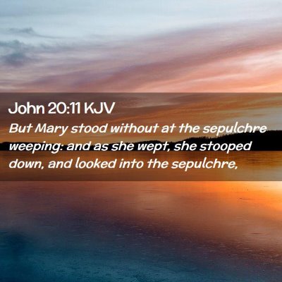Picture 02 - John 20:11 KJV - But Mary stood without at the sepulchre weeping: - Bible Verse Picture