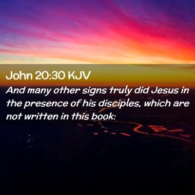 Picture 02 - John 20:30 KJV - And many other signs truly did Jesus in the - Bible Verse Picture