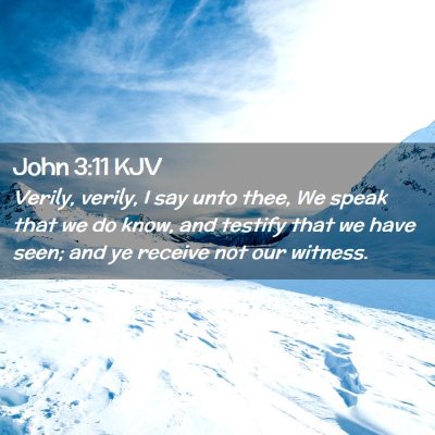 Picture 02 - John 3:11 KJV - Verily, verily, I say unto thee, We speak that we - Bible Verse Picture