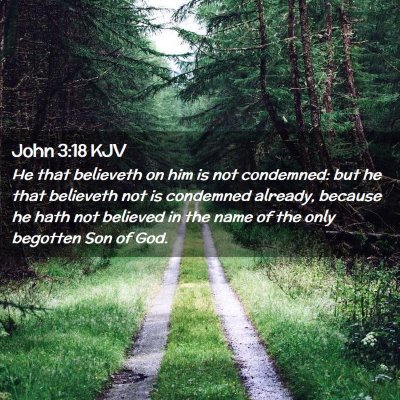 Picture 02 - John 3:18 KJV - He that believeth on him is not condemned: but he - Bible Verse Picture
