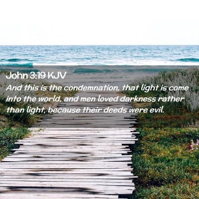 Picture 02 - John 3:19 KJV - And this is the condemnation, that light is come - Bible Verse Picture