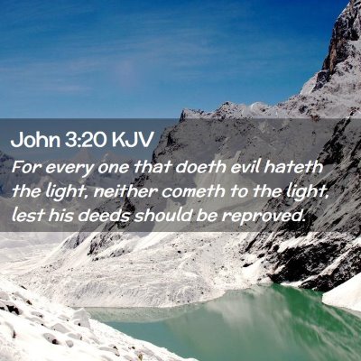 Picture 02 - John 3:20 KJV - For every one that doeth evil hateth the light, - Bible Verse Picture