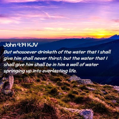 Picture 02 - John 4:14 KJV - But whosoever drinketh of the water that I shall - Bible Verse Picture