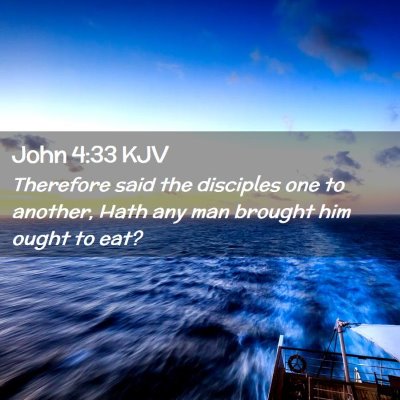 Picture 02 - John 4:33 KJV - Therefore said the disciples one to another, Hath - Bible Verse Picture