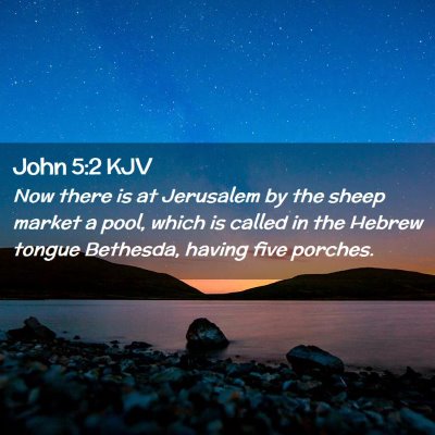 Picture 02 - John 5:2 KJV - Now there is at Jerusalem by the sheep market a - Bible Verse Picture