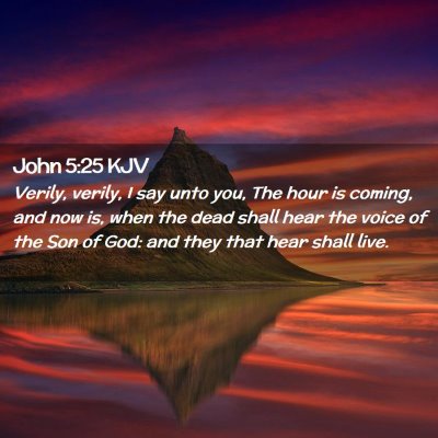 Picture 02 - John 5:25 KJV - Verily, verily, I say unto you, The hour is - Bible Verse Picture