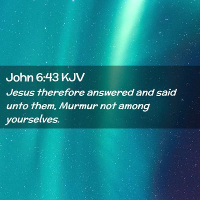 Picture 02 - John 6:43 KJV - Jesus therefore answered and said unto them, - Bible Verse Picture