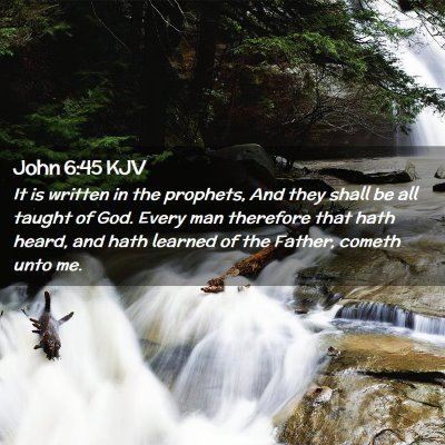 Picture 02 - John 6:45 KJV - It is written in the prophets, And they shall be - Bible Verse Picture