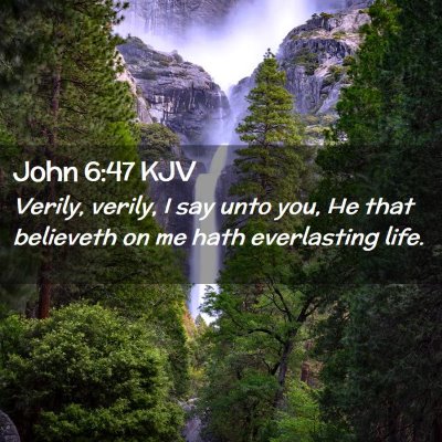 Picture 02 - John 6:47 KJV - Verily, verily, I say unto you, He that believeth - Bible Verse Picture