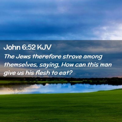 Picture 02 - John 6:52 KJV - The Jews therefore strove among themselves, - Bible Verse Picture