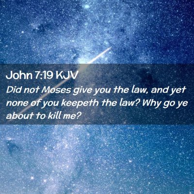 Picture 02 - John 7:19 KJV - Did not Moses give you the law, and yet none of - Bible Verse Picture