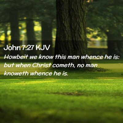 Picture 02 - John 7:27 KJV - Howbeit we know this man whence he is: but when - Bible Verse Picture