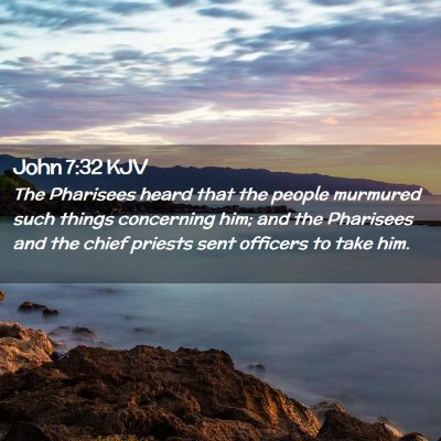 Picture 02 - John 7:32 KJV - The Pharisees heard that the people murmured such - Bible Verse Picture