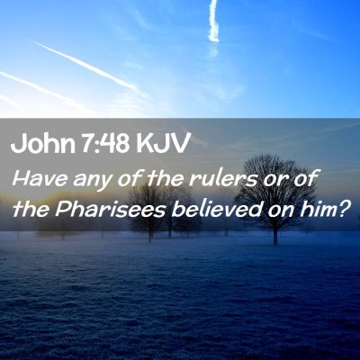Picture 02 - John 7:48 KJV - Have any of the rulers or of the Pharisees - Bible Verse Picture