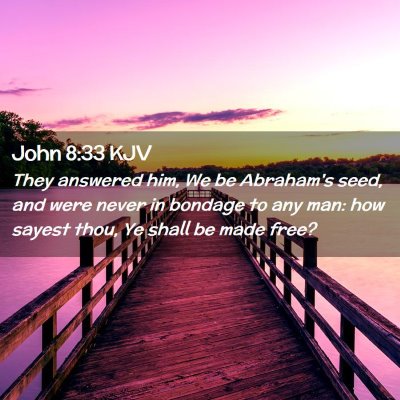 Picture 02 - John 8:33 KJV - They answered him, We be Abraham's seed, and were - Bible Verse Picture