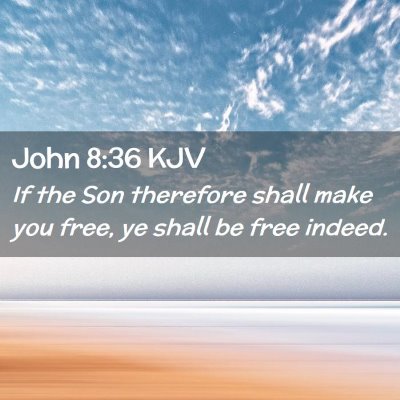 Picture 02 - John 8:36 KJV - If the Son therefore shall make you free, ye - Bible Verse Picture