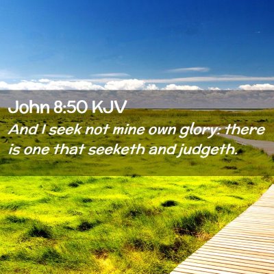 Picture 02 - John 8:50 KJV - And I seek not mine own glory: there is one that - Bible Verse Picture