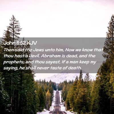Picture 02 - John 8:52 KJV - Then said the Jews unto him, Now we know that - Bible Verse Picture