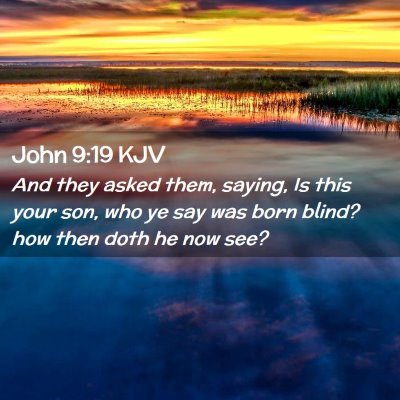 Picture 02 - John 9:19 KJV - And they asked them, saying, Is this your son, - Bible Verse Picture