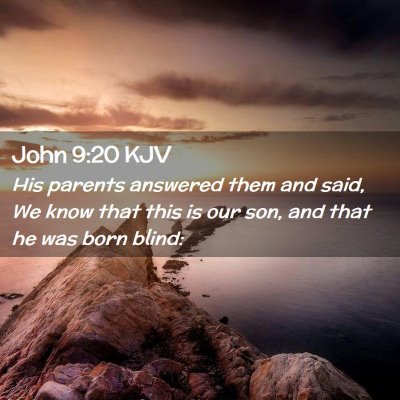 Picture 02 - John 9:20 KJV - His parents answered them and said, We know that - Bible Verse Picture