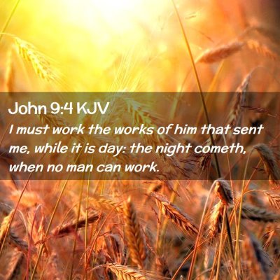 Picture 02 - John 9:4 KJV - I must work the works of him that sent me, while - Bible Verse Picture