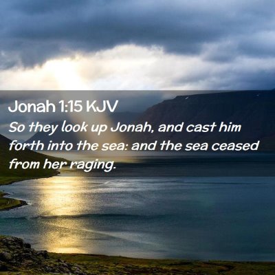Picture 02 - Jonah 1:15 KJV - So they look up Jonah, and cast him forth into - Bible Verse Picture
