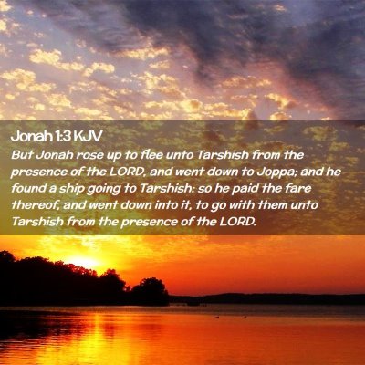 Picture 02 - Jonah 1:3 KJV - But Jonah rose up to flee unto Tarshish from the - Bible Verse Picture