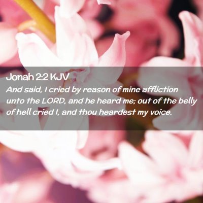 Picture 02 - Jonah 2:2 KJV - And said, I cried by reason of mine affliction - Bible Verse Picture