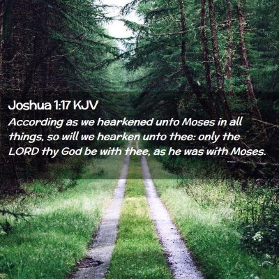 Picture 02 - Joshua 1:17 KJV - According as we hearkened unto Moses in all - Bible Verse Picture
