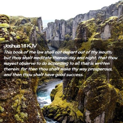 Picture 02 - Joshua 1:8 KJV - This book of the law shall not depart out of thy - Bible Verse Picture