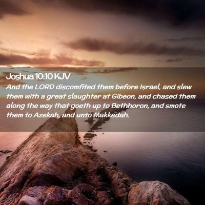 Picture 02 - Joshua 10:10 KJV - And the LORD discomfited them before Israel, and - Bible Verse Picture
