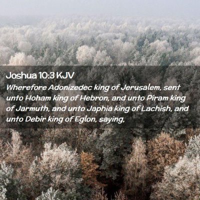 Picture 02 - Joshua 10:3 KJV - Wherefore Adonizedec king of Jerusalem, sent unto - Bible Verse Picture